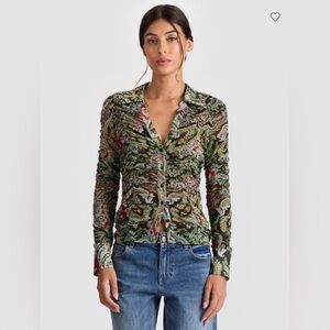Alice + Olivia Multicolor Paisley Button Down Shirt